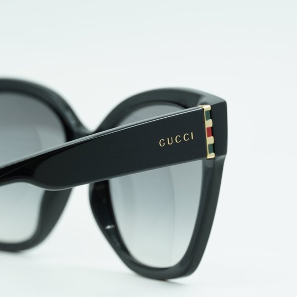 Gucci GG0459S 001 Sunglasses Black Cat Eye Frame, Grey Lenses main image 4